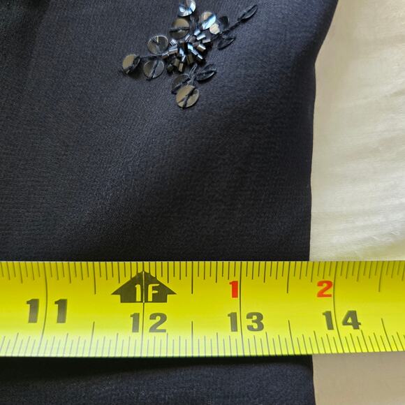 Vintage Laundry 100% Silk Beaded Drop Waist Handkerchief Hem Midi Slip Dress-6 - Picture 11 of 12